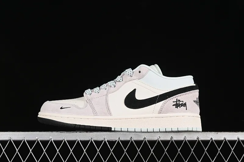 All categories Air Jordan Jordan series basketball shoes Air Jordan 1 Low High-end customized low-top sneakers Air Jordan 1 Low AJ1 Joe 1 Stussy joint-black basket pig eight stitching High-end customized low-top retro basketball shoes LJ6688-008